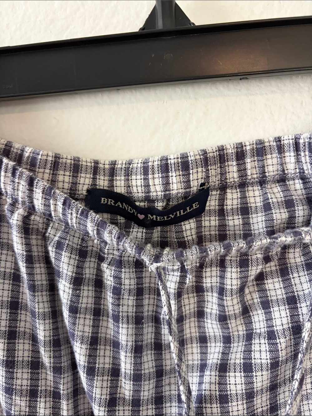 Brandy Melville Blue and White Gingham Tiered Maxi Skirt - Picture 2 of 6